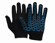 Перчатки х/б черные с ПВХ