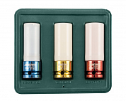 Комплект торцевых головок ударных глубоких 1/2"DR (пластик, цвет), 17-21 мм, 3 предмета S03AD4303S