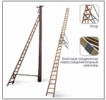Лестница стеклопластиковая приставная для подъёма на опоры ВЛ (ЛСПСО)