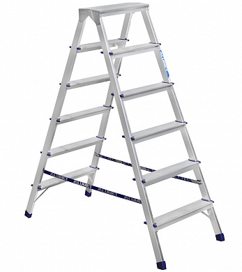 Стремянка алюминиевая двухсторонняя 6 ступеней