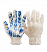 Перчатки  10 класс х/б с ПВХ Точка (плотные) 22размер