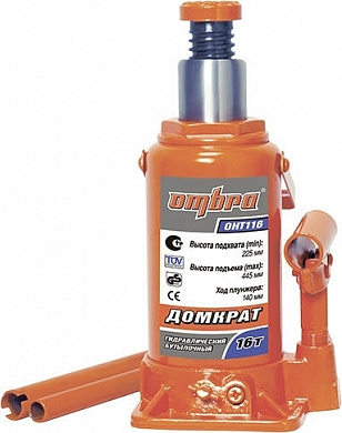 Домкрат гидравлический профессиональный 16 т. 225-445 мм. OHT116